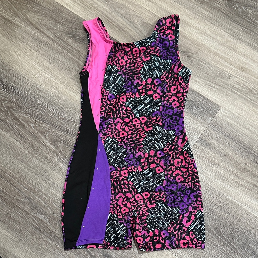 Colorful Leopard Print Kids Dance Costume/Leotard